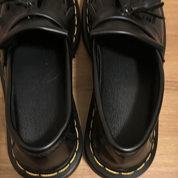 Adrian Loafers- Black Leather Chunky Loafers - Picture 7 of 9